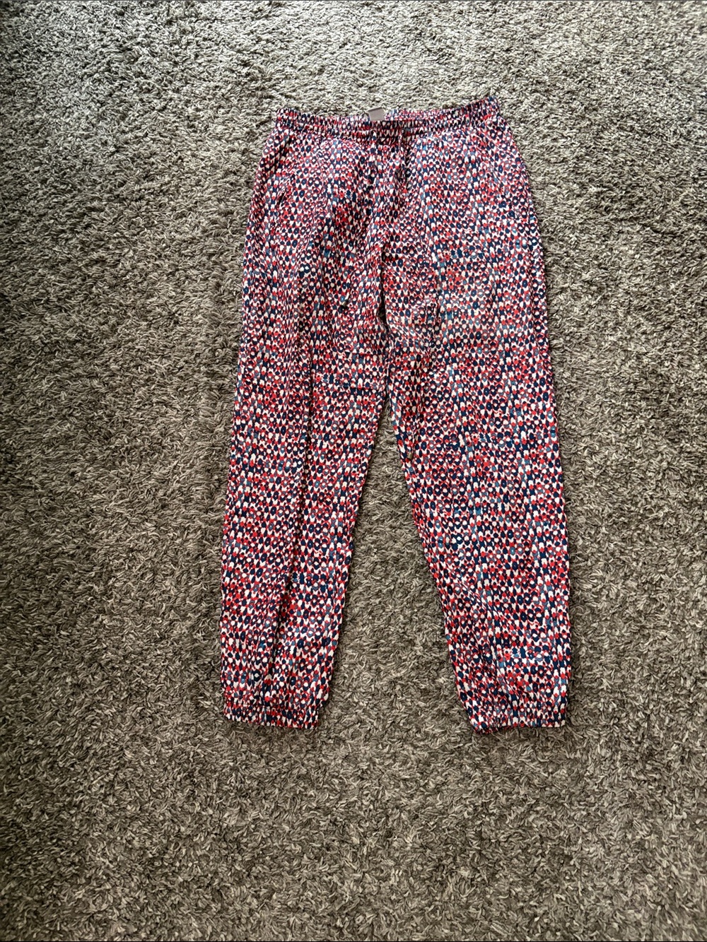 Forever 21 Red, Navy & White Patterned Capris